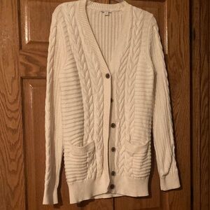 GAP Cream Cable Knit Cardigan